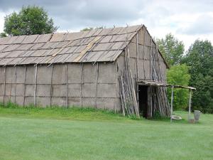 A 17th-century Seneca bark longhouse located at Ganondagan state historical site in Victor. The Seneca’s matriarchal society helped inspire the 1848 Declaration of Sentiments that led to voting rights for women.