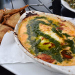 Caprese dip: very hot dip came with cherry tomatoes, fresh basil and pesto, and mozzarella