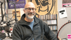 Dave Frisina at WXTL-FM (105.9 The Rebel) studio on James Street, Syracuse. Photo by Margaret McCormick.