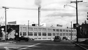 Even on dreary days, people in and around Fulton enjoyed the smell of Nestlé chocolate in the air. Fulton Nestlé archives. Reprinted from Nestlé in Fulton, New York: How Sweet It Was by Jim Farfaglia (Arcadia Publishing 2019)