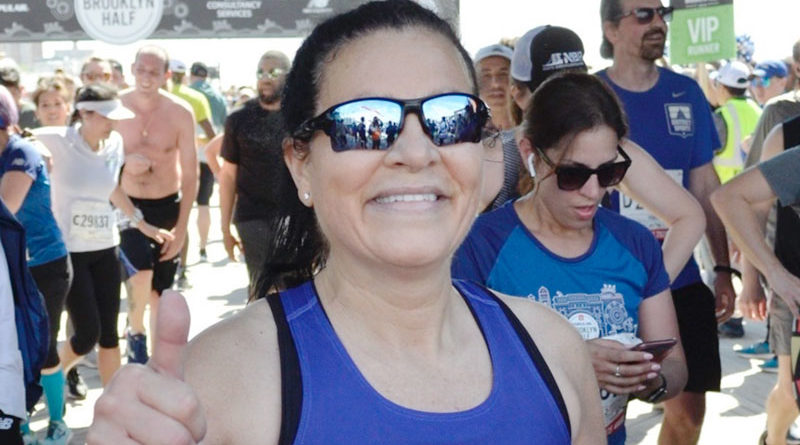 Maryann Roefaro at the Popular Brooklyn Half Marathon, 2019.