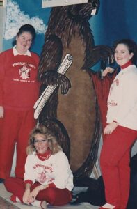 Jeanne McCloskey, Barbara Beck Sheldon and Rebecca Kendra Woods in 1994 pose with an 8-foot cutout of Punxsutawney Phil. All three teachers who taught in the Mexico school district in Oswego County had ties to Punxsutawney, Pennsylvania. 