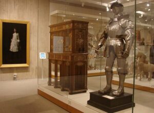A suit of armor is among the archives of the Herbert F. Johnson Museum in Ithaca.