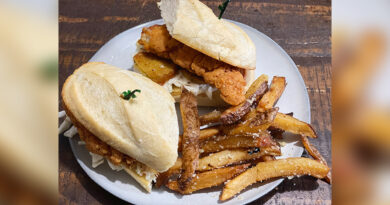 Getting Down to Brass Snacks The Brazville at The Brasserie in Camillus: a Nashville-inspired hot-and-fried chicken sandwich ($16).